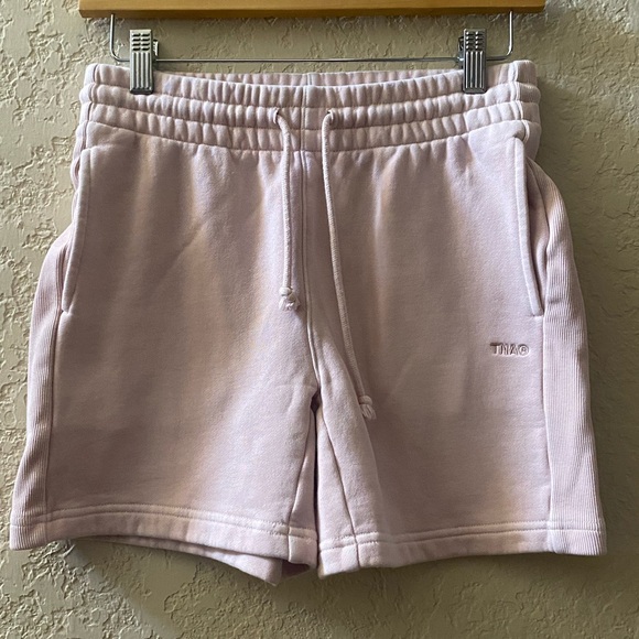 TNA Pants - TNA Sweatfleece Cozy Fleece Boyfriend Fit Shorts, Blush Pink, XXS